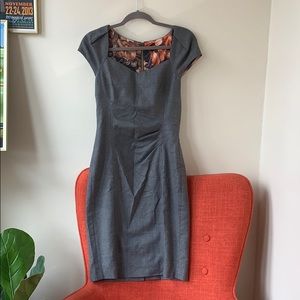 Ted Baker Grey Wool Dress Fully Lined Sz2 (US 6)